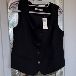 Abercrombie & Fitch Black Tailored Buttoned Vest